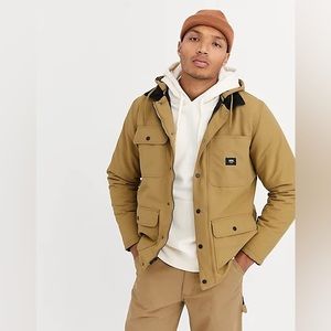 VANS insulated jacket with hood and corduroy collar - SMALL